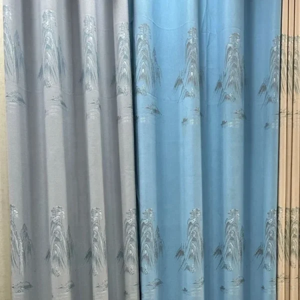 Factory Supply  Ancient Style Landscape Pattern  80% Blackout Jacquard Polyester Curtain Fabric - Image 6