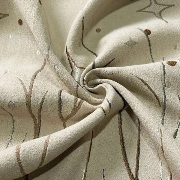 Factory Supply Star Pattern Design Triple Weaving Artwork 80% Blackout Curtain Fabric With Sound Insulation 2.8M Width - Image 2