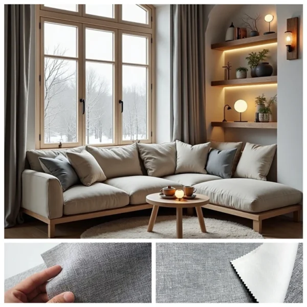 Factory Supply  Linen Style Solid Color 100% Blackout Curtain Fbaric With PU Lamination Artwork 2.8M/3.2M/3.4M Width - Image 5