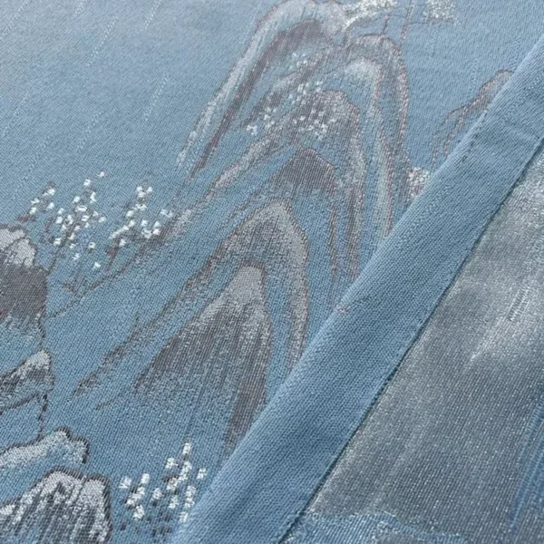 Factory Supply  Ancient Style Landscape Pattern  80% Blackout Jacquard Polyester Curtain Fabric With 2.8M/3.2M Width - Image 4