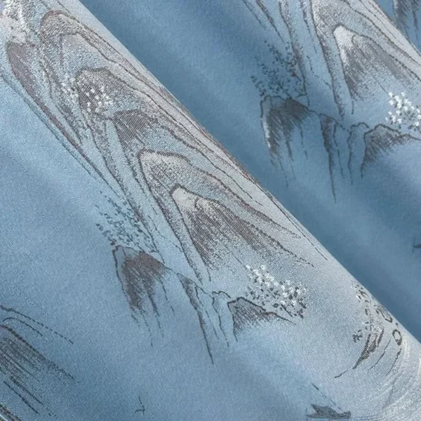 Factory Supply  Ancient Style Landscape Pattern  80% Blackout Jacquard Polyester Curtain Fabric With 2.8M/3.2M Width - Image 2