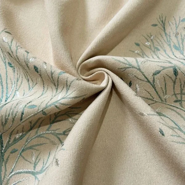 Factory Supply  Brach  Pattern  80% High Grade Blackout Jacquard Polyester Curtain Fabric With 2.8M/3.2M Width - Image 2