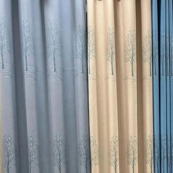 Factory Supply  Brach  Pattern  80% High Grade Blackout Jacquard Polyester Curtain Fabric With 2.8M/3.2M Width - Image 6