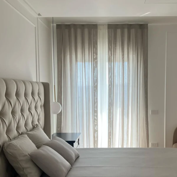 Luxury Home Linen Texture Tulle Curtains Light-Transmitting Window Valances for Bedroom - Image 2