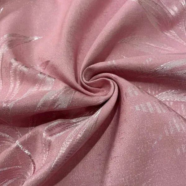 Factory Supply Leaves Pattern Design Polyester Jacquard Curtain Fabric With 80% Blackout - Image 2