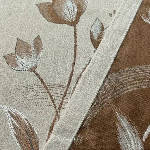 Factory Supply Triple Weaving Artwork 80% Blackout Jacquard Curtain Fabric With Sound Insulation 2.8M Width - Image 3