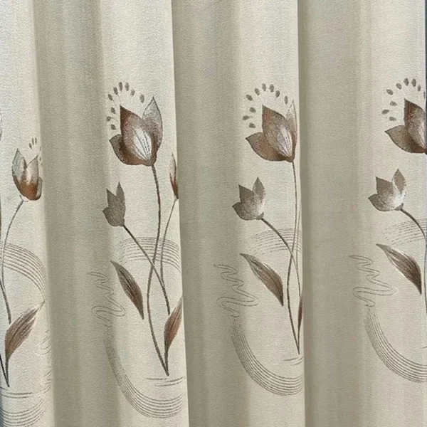Factory Supply Triple Weaving Artwork 80% Blackout Jacquard Curtain Fabric With Sound Insulation 2.8M Width - Image 5
