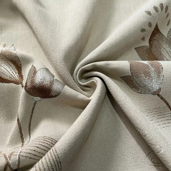 Factory Supply Triple Weaving Artwork 80% Blackout Jacquard Curtain Fabric With Sound Insulation 2.8M Width - Image 2